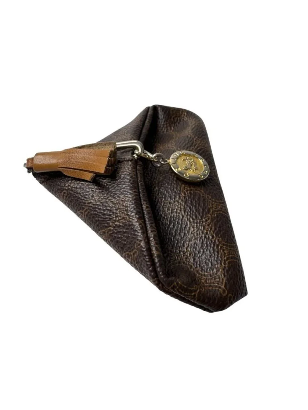 Celine Triangle Coin Purse Macadam Carriage Tassel Vintage